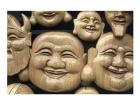 Close-up of Faces of Laughing Buddha, Vietnam