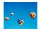 Low angle view of hot air balloons in the sky, Albuquerque, New Mexico, USA