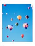 Low angle view of hot air balloons in the sky, Albuquerque, New Mexico, USA