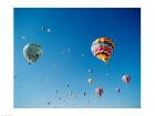 Low angle view of hot air balloons in the sky, Albuquerque, New Mexico, USA