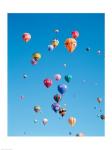 Low angle view of hot air balloons in the sky, Albuquerque, New Mexico, USA