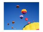 Low angle view of hot air balloons in the sky, Albuquerque, New Mexico, USA