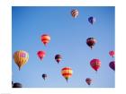 Low angle view of hot air balloons in the sky, Albuquerque, New Mexico, USA