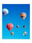 Low angle view of hot air balloons in the sky, Albuquerque, New Mexico, USA