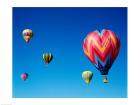 Low angle view of hot air balloons in the sky, Albuquerque, New Mexico, USA