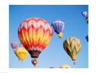 Low angle view of hot air balloons in the sky, Albuquerque, New Mexico, USA