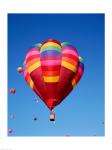 Low angle view of hot air balloons in the sky, Albuquerque, New Mexico, USA