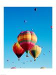 Low angle view of hot air balloons in the sky, Albuquerque, New Mexico, USA