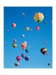 Low angle view of hot air balloons in the sky, Albuquerque, New Mexico, USA