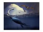 Plesiosaurus and Flying Pteranodons