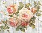 Vintage Roses on Driftwood