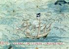 Fol.36v A Caravel, from 'Cosmographie Universelle', 1555 (w/c on paper)