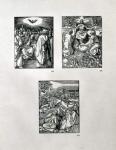 The 'Small Passion' series (clockwise): Pentecost; Last Judgement; Agony in the Garden, pub. 1511 (woodcut)