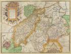 Map of Northampton and adjacent counties, from 'Atlas of England and Wales', 1576 (copper plate engraving)