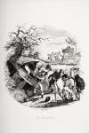 The breakdown, illustration from `The Pickwick Papers' by Charles Dickens (1812-70) published 1837 (litho)