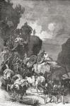 British Army on the march transporting weapons and supplies during their 1868 expedition to Abyssinia.