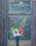 Summer Night (Bouquet in Window), 2013, (oil on canvas)