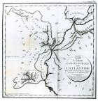 No. III Conjectural Map of the Island of Atlantis, drawn by Bory of St-Vincent and engraved by E. Collin (engraving) (b/w photo)