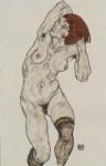 Standing Nude in Black Stockings, 1917 (w/c and charcoal on paper)