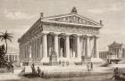 Artist's impression of the Temple of Poseidon, Paestum, from 'El Mundo Ilustrado', published Barcelona, 1880 (litho)