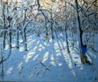 Winter woodland, near Newhaven, Derbyshire (oil on canvas)