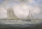 Two Classics: 'Aello Beta' and 'Marigold' off the Isle of Wight, 2005 (oil on canvas)