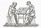 Lady and youth playing draughts, or checkers, in the early 14th century, from 'A Short History of the English People' by J. R. Green, published 1893 (litho)