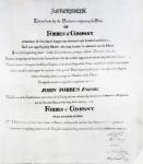 Partners agreement for Forbes & Company, Bombay, 1811 (pen & ink on paper)