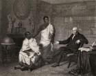 Dr Adam Clarke and the Priests of Buddha, engraved by Robinson (engraving)