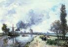 Dutch Landscape with Windmills, 1868 (oil on canvas)