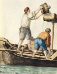 Boatmen Pouring Fresh Water into the Pipelines (w/c on paper)