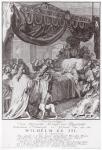 William III (1650-1702) on his deathbed, engraved by the artist (engraving) (b&w photo)