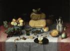 Still Life with Cheese, c.1615 (oil on panel)