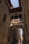 Barcelona, Spain. Carrer del Bisbe in the Gothic Quarter.