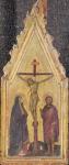 Christ on the cross between the Virgin and St. John (oil on panel)