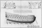 Profile of a vessel, illustration from the 'Atlas de Colbert', plate 26 (pencil & w/c on paper) (b/w photo)