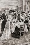 Ladies Day at the London gentlemen's Constitutional Club in the late 19th century. Members were required to pledge support to the Conservative Party. From Living London, published c.1901