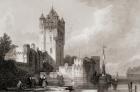 The Gothic towers of Ellfeld, Germany. Engraved by E.I. Roberts from a 19th century print by D. Roberts.