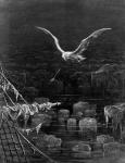 The albatross is shot by the Mariner, scene from 'The Rime of the Ancient Mariner' by S.T. Coleridge, by S.T. Coleridge, published by Harper & Brothers, New York, 1876 (wood engraving)