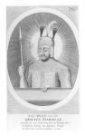 Portrait of Tamerlane the Great (1336-1405) (engraving) (b/w photo)