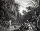 Saint John preaching in the Wilderness, engraved by John Browne, 1768 (engraving) (b/w photo)