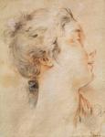 Head of a Woman Turned to the Right (black pencil and sanguine)