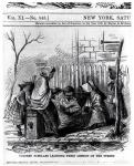 Colored Scholars Learning their Lessons on the Street, from 'Harper's Weekly', 1867 (engraving) (b&w photo)