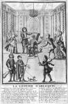 Harlequin's Lottery (engraving) (b/w photo)