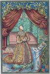 Queen Elizabeth I at Prayer, frontispiece to 'Christian Prayers', 1569 (coloured engraving)