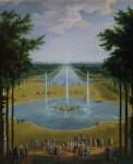View of the Bassin d'Apollon in the gardens of Versailles, 1713 (oil on canvas)