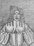 A Tudor Lady with bared breasts, an illustration from 'A Book of Roxburghe Ballads' (woodcut) (b/w photo)