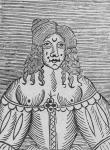 A Tudor Lady with bared breasts, an illustration from 'A Book of Roxburghe Ballads' (woodcut) (b/w photo)