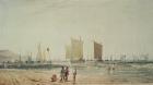 French Coast, with fishing Boats, 19th century (watercolour)