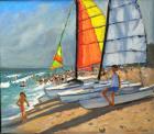 Sailboats, Garrucha, Spain (oil on canvas)